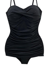 Women's Swimwear Swimdresses Normal Swimsuit Ruched 2 Piece Solid Color Black Bathing Suits Sports Beach Wear Summer