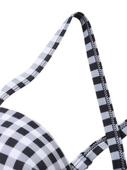 Women's Swimwear One Piece Monokini Normal Swimsuit Halter Tummy Control Open Back Printing High Waisted Leaf Leopard Leopard Black Pink Blue Green Padded V Wire Bathing Suits New Vacation Vintage