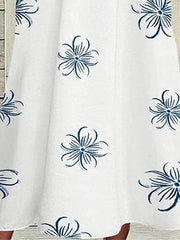 Women's Casual Dress Tank Dress Print Dress Floral Pocket Print Crew Neck Midi Dress Active Fashion Outdoor Daily Sleeveless Loose Fit Blue Spring Summer