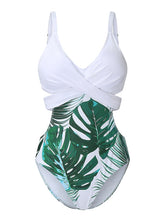 Women's Swimwear One Piece Monokini Bathing Suits trikini Normal Swimsuit Push Up High Waisted Leaf White Black Red Padded Scoop Neck Bathing Suits Sports Active Casual / Sexy / New / Vacation