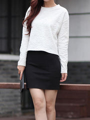 Women's Work Skirts Mini Cotton Sapphire Wine Red Grass Green Black Skirts Sexy Holiday One-Size