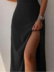 Women‘s Party Dress A Line Dress Slip Dress Black Sleeveless Pure Color Ruched Spring Summer V Neck Spaghetti Strap Party Sexy Slim