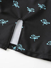 Plus Size Women's One Piece Swim Dress - Open Back, Butterfly Print, Scoop Neck, Green/Black/Blue/Purple