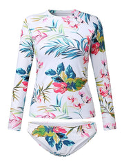 Women's UV Protection Floral Rash Guard Swimsuit - Modest, Padded, Strapless, Sporty, Sexy