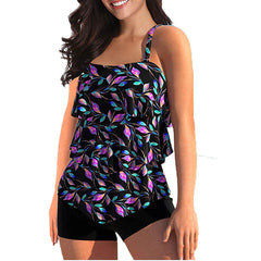 Women's Sexy Backless Tankini 2-Piece Swimsuit, Multi-Color Print, Padded Straps, Beach Vacation Wear