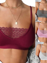 Women's Wireless Bras Sports Bras Fixed Straps 3,4 Cup Deep U Breathable Lace Pure Color Pull-On Closure Date Casual Daily Cotton Sexy 1PC White Black , Bras & Bralettes , 1 PC