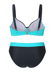 Women's Swimwear Bikini 2 Piece Normal Swimsuit Backless Slim Color Block Green Yellow Red Strap Bathing Suits Sexy Active Chic & Modern / New / Padded Bras