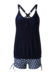 Women's Swimwear 2 Piece Plus Size Swimsuit 2 Piece Modest Swimwear Open Back Printing Leopard Flower White Yellow Red Navy Blue Fuchsia Camisole Strap Bathing Suits New Vacation Fashion