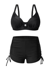 Women's Swimwear Bikini 2 Piece Normal Swimsuit Lace up Push Up Color Block Black Pink Yellow Orange Halter Bathing Suits Sexy Active Basic / New / Padded Bras