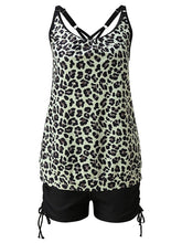 Women's Swimwear 2 Piece Plus Size Swimsuit 2 Piece Modest Swimwear Open Back Printing Leopard Flower White Yellow Red Navy Blue Fuchsia Camisole Strap Bathing Suits New Vacation Fashion