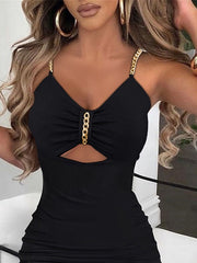 Women‘s Party Dress Sheath Dress Slip Dress Cocktail Party Midi Dress Party Stylish Spaghetti Strap Sleeveless Backless Split