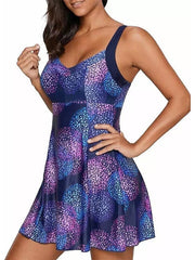 Plus Size Tankini Swimsuit for Big Busts - Solid Green/Fuchsia, Padded, Vacation Fashion