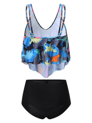Women's Swimwear Tankini 2 Piece Plus Size Swimsuit Quick Dry Water Sports Ruffle High Waisted for Big Busts Dot Leaf figure 1 figure 2 Picture 10 image 3 Figure 4 Bathing Suits New Fashion Sexy