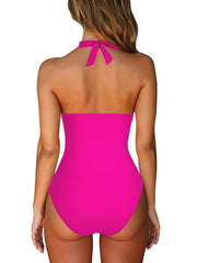 Women's Swimwear One Piece Plus Size Swimsuit Quick Dry Tummy Control Solid Color Leopard Black Army Green Burgundy Brown Rose Red Bodysuit Bathing Suits Sports Beach Wear Summer