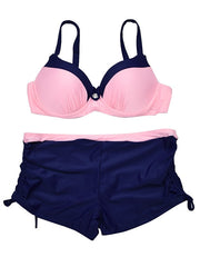 Women's Swimwear Bikini 2 Piece Normal Swimsuit Lace up Push Up Color Block Black Pink Yellow Orange Halter Bathing Suits Sports Active Basic / New / Vacation / Padded Bras