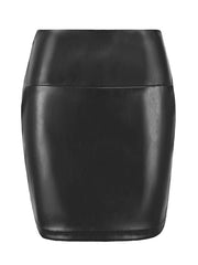 Women's Pencil Bodycon Work Skirts Mini PU Faux Leather Black Red Brown Skirts Spring High Waist Sexy Holiday Nightclub