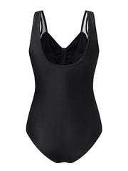 Women's Floral Print One Piece Monokini Swimsuit - High Waisted, Padded, V Wire, Sexy, Sporty