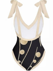 Women's Swimwear One Piece Beach Bottom Normal Swimsuit 2 Piece Tummy Control Printing Polka Dot Black Bodysuit Bathing Suits Sports Beach Wear Summer