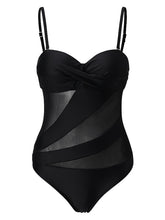 Women's Swimwear One Piece Monokini Bathing Suits Normal Swimsuit Mesh Tummy Control Open Back Pure Color Black Wine Navy Blue Blue Strap Bathing Suits Sexy Vacation Fashion
