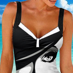 Women's Swimwear One Piece Monokini Bathing Suits Normal Swimsuit High Waisted Abstract Black Padded V Wire Bathing Suits Sports Vacation Sexy / New