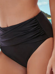 Women's Swimwear Bikini Bikini Bottom Normal Swimsuit Ruched High Waisted Solid Color Black Bathing Suits New Casual Vacation, Classic