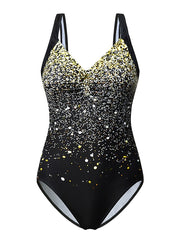 Women's Swimwear One Piece Monokini Bathing Suits Normal Swimsuit Tummy Control Solid Color Blue Green Golden Black Padded Strap Bathing Suits Sports Vacation Beach Wear