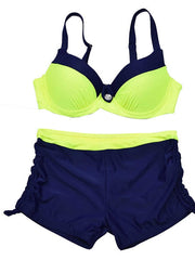 Women's Swimwear Bikini 2 Piece Normal Swimsuit Lace up Push Up Color Block Black Pink Yellow Orange Halter Bathing Suits Sports Active Basic / New / Vacation / Padded Bras