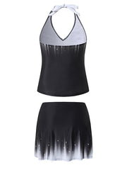 Women's Ombre Tankini Swim Dress - Modest 2-Piece Halter Swimsuit for Beach & Vacation