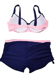 Women's Swimwear Bikini 2 Piece Normal Swimsuit Lace up Push Up Color Block Black Pink Yellow Orange Halter Bathing Suits Sports Active Basic / New / Vacation / Padded Bras