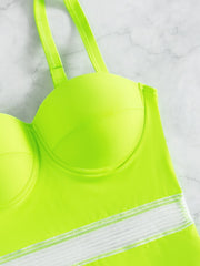 Women's Swimwear One Piece Monokini Bathing Suits Normal Swimsuit Backless Tummy Control Push Up Pure Color Green Black Fuchsia Strap Bathing Suits New Casual Vacation / Modern