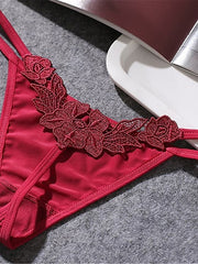 Women's Pajamas Panties Pure Color Lovers Hot Bed Valentine's Day Club Polyester Breathable Summer Spring Black White