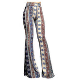Women's Fashion Flare Chinos Print Comfort Mid Waist Slim Pants