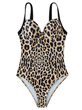 Women's Swimwear One Piece Monokini Bathing Suits Normal Swimsuit Tummy Control Open Back Leopard Brown Strap Bathing Suits Sexy Vacation Fashion / Modern / New / Padded Bras