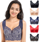 Women's Wireless Bras Full Coverage Pure Color Pull-On Closure Spandex Sexy 1PC Bras & Bralettes Plus Size