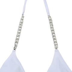 Women's Swimwear Bikini 2 Piece Normal Swimsuit Slim Solid Color White Black Yellow Orange Halter Padded Bathing Suits Sexy Party Active / Padded Bras