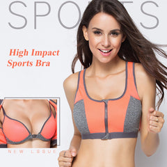 Stylish Breathable Women's High Impact Push Up Sports Bras For Running Yoga
