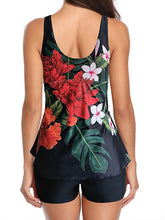 Women's Swimwear Swim Dress 2 Piece Plus Size Swimsuit 2 Piece Modest Swimwear Open Back Printing Leaf Sunflower Black White Yellow Wine Orange Camisole V Wire Bathing Suits New Vacation Fashion