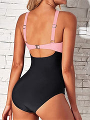 Women's Swimwear One Piece Normal Swimsuit Quick Dry Plain Black White Pink Navy Blue Royal Blue Bodysuit Bathing Suits Sports Beach Wear Summer