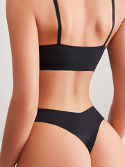 Women's Wireless Bras Padded Bras Adjustable 34 Cup V Neck Breathable Pure Color Pull-On Closure Date Casual Daily