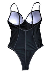 Women's Swimwear One Piece Monokini Normal Swimsuit Modest Swimwear Tummy Control Open Back Mesh Solid Color Green White Black Yellow Rosy Pink Strap Bathing Suits New Vacation Fashion / Sexy