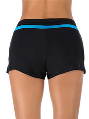 Women's Striped Swim Shorts Cover Up - Elastic Waist, Casual, Modern, Vacation Wear