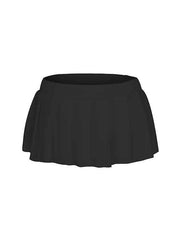 Women's Skirt Mini Polyester Black White Pink Blue Skirts Summer Pleated Fashion Bar Weekend