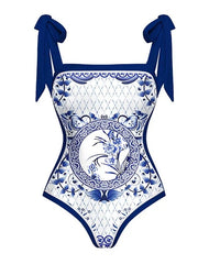 Women's Swimwear One Piece Beach Bottom Normal Swimsuit 2 Piece Printing Graphic Black Red Blue Bodysuit Bathing Suits Sports Beach Wear Summer
