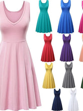 Women's Ruched Pocket V Neck Daily Sleeveless Casual Fit Dress