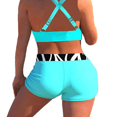 Women's Swimwear 2 Piece Normal Swimsuit Backless Printing High Waisted Adjustable Print Multi Color Pink Red Blue Padded Strap Bathing Suits Sexy Vacation Colorful