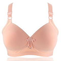 Women's Push Up Bras Wireless Bras Full Coverage Pure Color Hook & Eye Cotton 1PC Plus Size