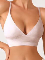 Women's Wireless Bras Sports Bras Fixed Straps Sheer Bras 3,4 Cup V Neck Yoga Breathable Push Up Pure Color Pull-On Closure Sport Date Casual Daily Nylon 1PC Beige , Bras & Bralettes , 1 PC