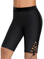 Women's Swimwear Cover Up Swim Shorts Normal Swimsuit Elastic Waist Cross Bathing Suits Sports Neutral Casual, Vacation, Modern