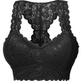 Women's Wireless Bras Fixed Straps Full Coverage V Neck Breathable Lace Pure Color Pull-On Closure Date Casual Daily Nylon Sexy 1PC Bras & Bralettes