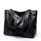 Luxury Trendy Womens' Soft Leather Tote Bag With Top-Handle